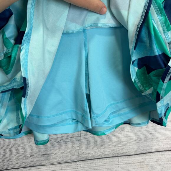 Ideology Plus Size Blue Green Tie Dye Ruffle Active Skort Size 1X - Picture 4 of 8